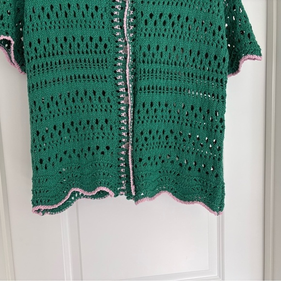 Free People Crochet knit Cardigan Size M/L - Picture 6 of 9